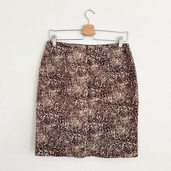 Talbots Velvet Cheetah Print Pencil Skirt 4 Petite - Picture 3 of 5